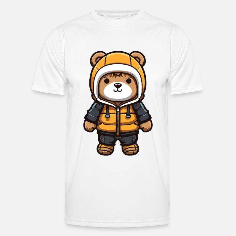 Bär Comic Winter - Männer Funktions-T-Shirt - Weiß
