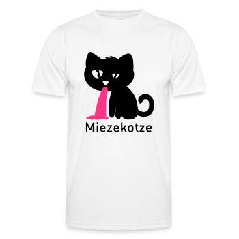 Miezekotze - Männer Funktions-T-Shirt - Weiß - Vorne - AI Model Male 178 dark (178cm)