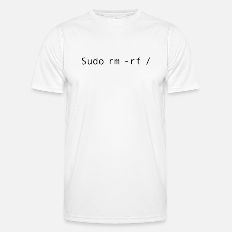 Linux Coding Sudo rm -rf / - T-shirt sport Homme - blanc
