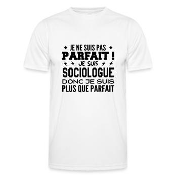 Un Sociologue plus que parfaite, métier de rêve - T-shirt sport Homme - blanc - Devant - AI Model Male 178 dark (178cm)