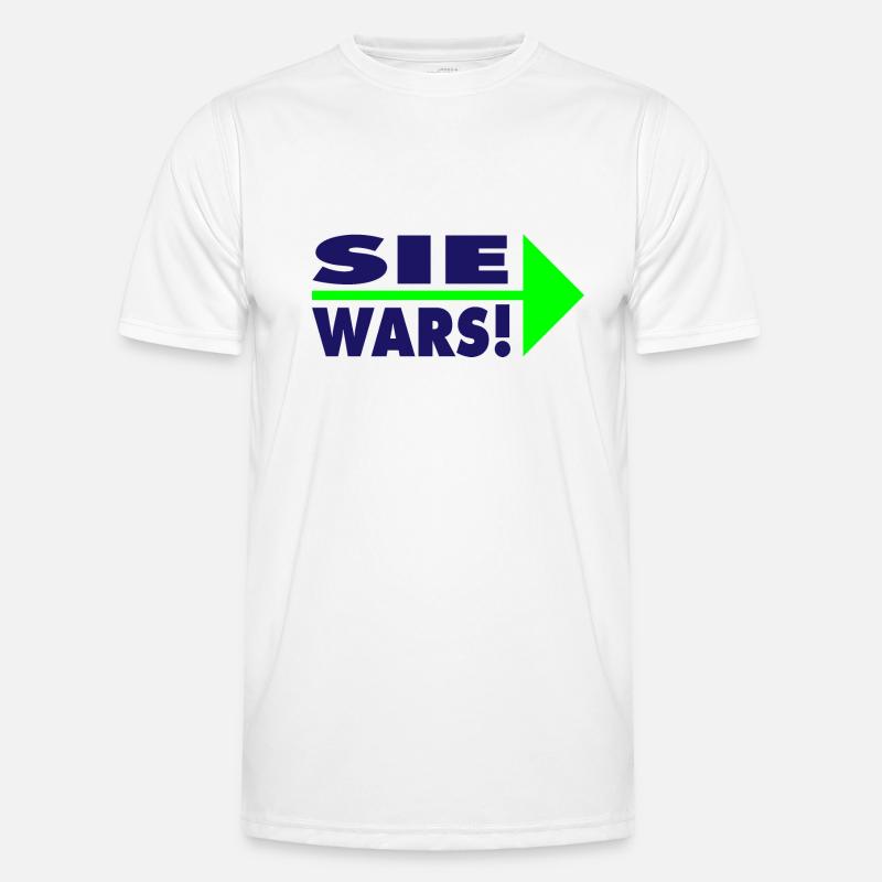 Sie wars! Partner- oder Partyshirt - Männer Funktions-T-Shirt - Weiß