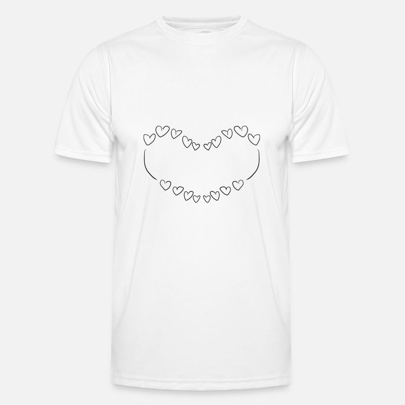 hjerter hjerte - Funktionsshirt til herrer - hvid
