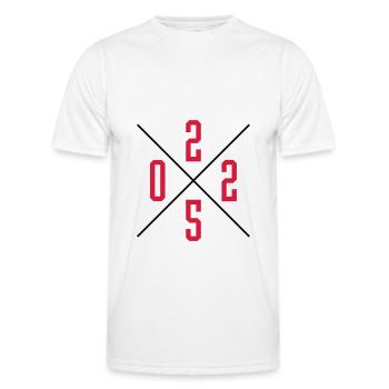 2025 year - Men's Functional T-Shirt - white - Front - AI Model Male 178 dark (178cm)