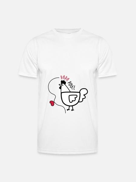 Papa Poule - Fête des Pères - T-shirt sport Homme - blanc