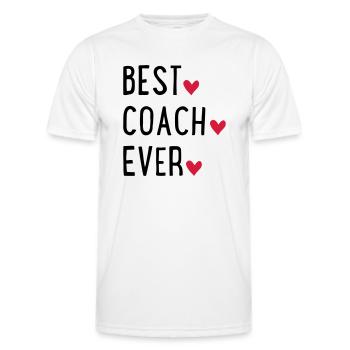 COACH - Men's Functional T-Shirt - white - Front - AI Model Male 178 dark (178cm)