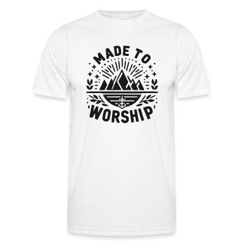 Made to Worship - Men's Functional T-Shirt - white - Front - AI Model Male 178 dark (178cm)