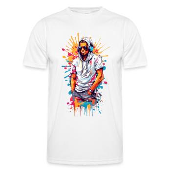 Coole Hipster - Männer Funktions-T-Shirt - Weiß - Vorne - AI Model Male 178 dark (178cm)