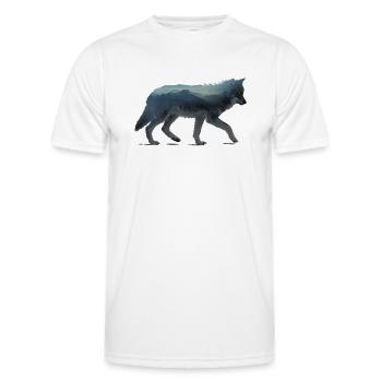 Wolf mountains Aquarell - Men's Functional T-Shirt - white - Front - AI Model Male 178 dark (178cm)