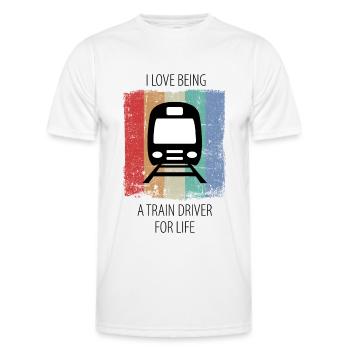 Train Railway Railway workers Trains Train drivers - Men's Functional T-Shirt - white - Front - AI Model Male 178 dark (178cm)