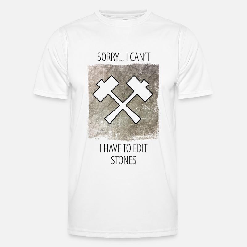 Steinmetz Steinbildhauer Spruch - Männer Funktions-T-Shirt - Weiß