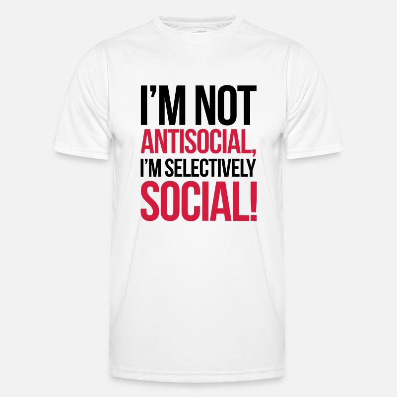 Antisocial - Männer Funktions-T-Shirt - Weiß