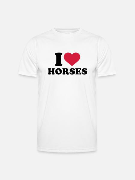 I love horses - Men's Functional T-Shirt - white