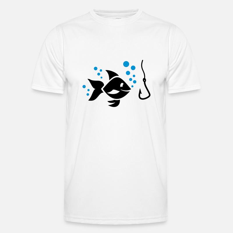 Fisch - Männer Funktions-T-Shirt - Weiß
