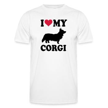 Corgi - Männer Funktions-T-Shirt - Weiß - Vorne - AI Model Male 178 dark (178cm)