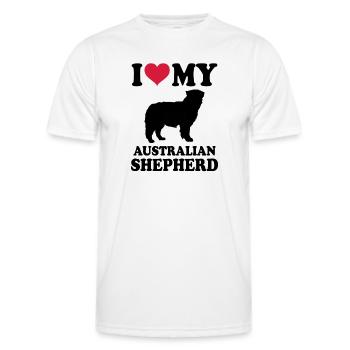 Australian Shepherd - Männer Funktions-T-Shirt - Weiß - Vorne - AI Model Male 178 dark (178cm)