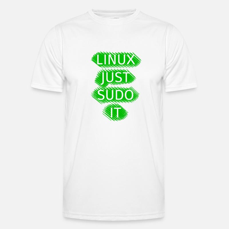 Linux Ubuntu SUDO - Männer Funktions-T-Shirt - Weiß