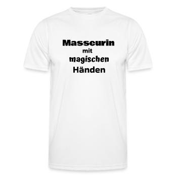 Masseurin mit magischen Händen, Massage, Massagen - Männer Funktions-T-Shirt - Weiß - Vorne - AI Model Male 178 dark (178cm)
