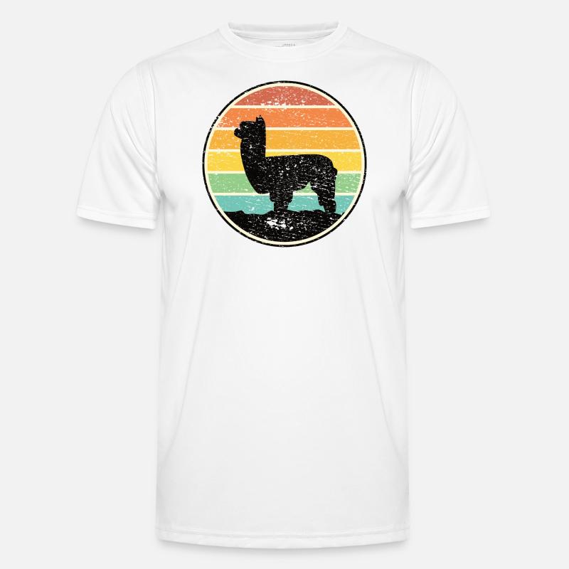 Alpaca silhouette before sunset - Men's Functional T-Shirt - white