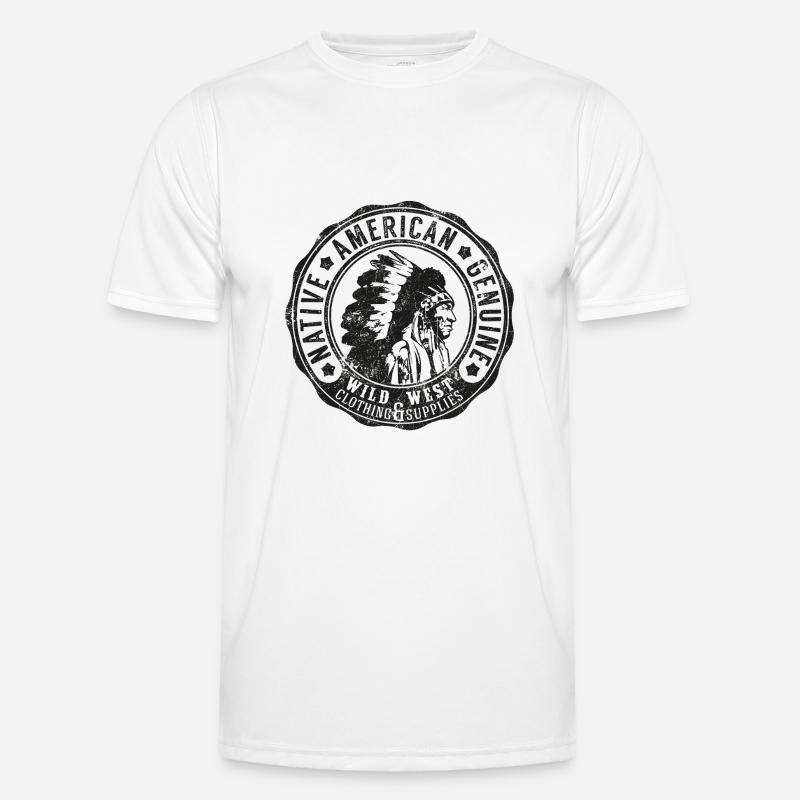 INDIANER SIOUX APACHE HÄUPTLING NATIVE USA MOTIVE Männer Funktions-T-Shirt