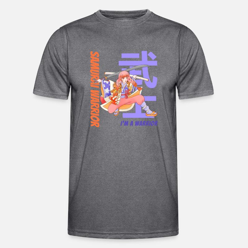 Samurai Warrior. Samurai Girl. White Version. Men's Functional T-Shirt