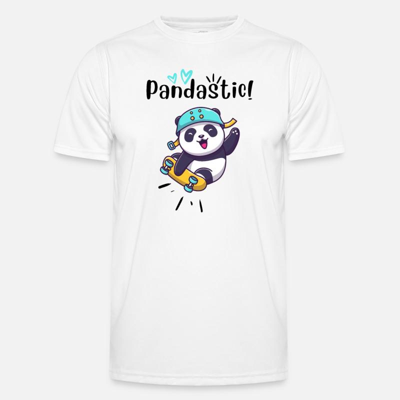 Pandastic Panda on Skateboard. Men's Functional T-Shirt