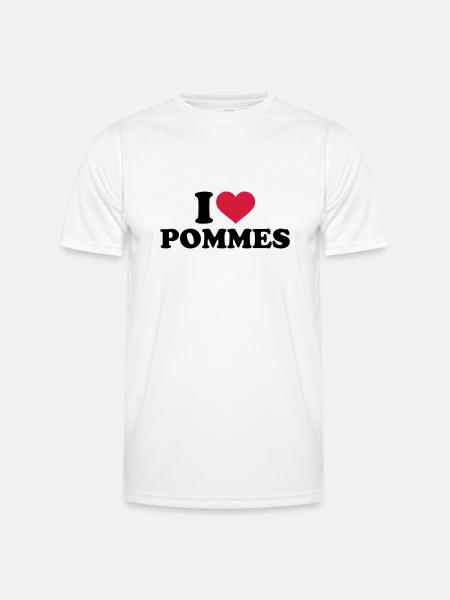 Pommes - Männer Funktions-T-Shirt - Weiß