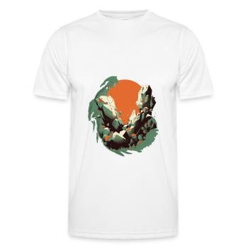 Unusual Boulder Design | Climbing | Stones - Men's Functional T-Shirt - white - Front - AI Model Male 178 dark (178cm)