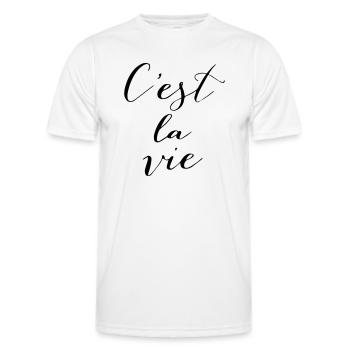 C'est la vie - Men's Functional T-Shirt - white - Front - AI Model Male 178 dark (178cm)