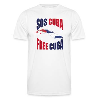 SOS CUBA CUBA GRATUIT CUBA - Männer Funktions-T-Shirt - Weiß - Vorne - AI Model Male 178 dark (178cm)