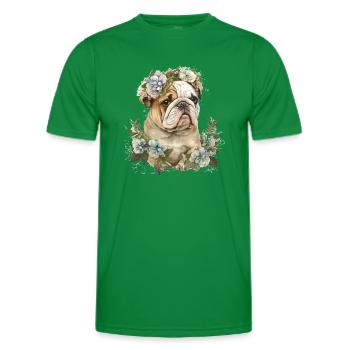 English Bulldog - Men's Functional T-Shirt - kelly green - Front - AI Model Male 178 dark (178cm)