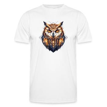 Hibou Oiseau Géométrique Nature Mysticisme Art Coloré - T-shirt sport Homme - blanc - Devant - AI Model Male 178 dark (178cm)