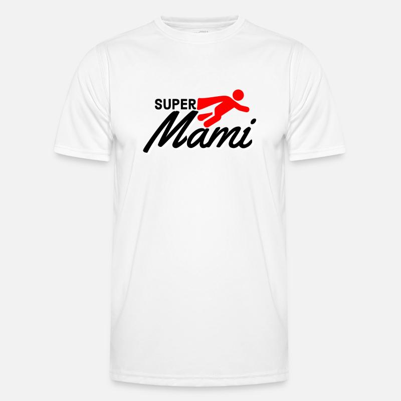 Super Mami Text mit Figur flieger rot Muttertag Männer Funktions-T-Shirt