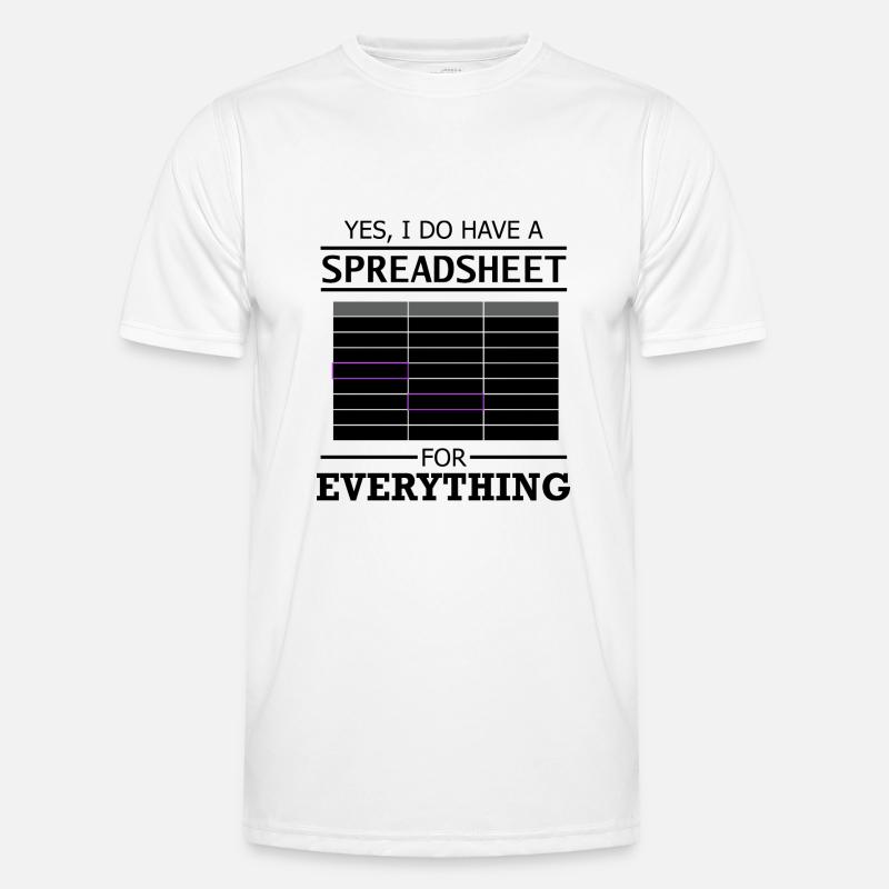 Spreadsheet Funny Statisticien Analyste de données T-shirt sport Homme