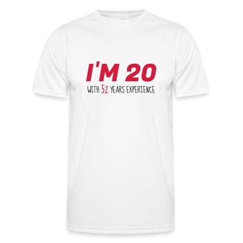 72 / anniversaire / Sport / Fête / soixante dix - T-shirt sport Homme - blanc - Devant - AI Model Male 178 dark (178cm)