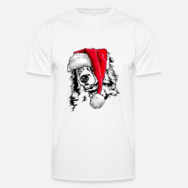 Santa AUSTRALIAN SHEPHERD Noël Wilsigns T-shirt sport Homme