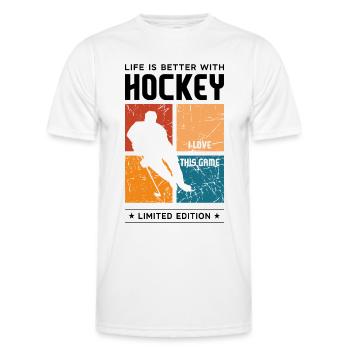 Life is better with Hockey - Männer Funktions-T-Shirt - Weiß - Vorne - AI Model Male 178 dark (178cm)