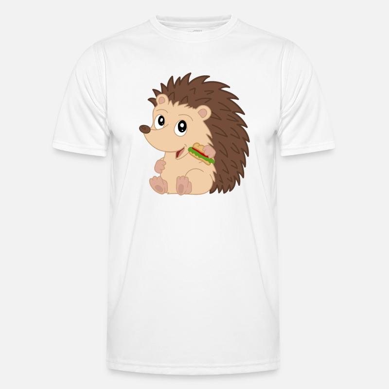 Mignon bébé hérisson avec sandwich T-shirt sport Homme