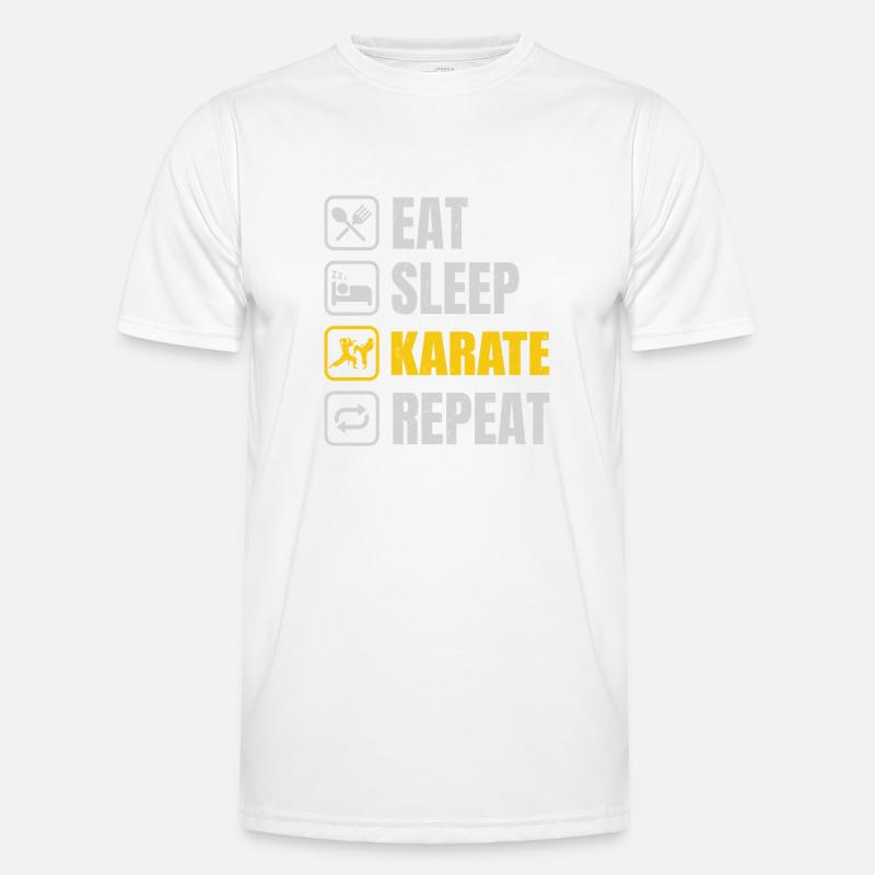 Eat Sleep Karate Repeat - Men's Functional T-Shirt - white