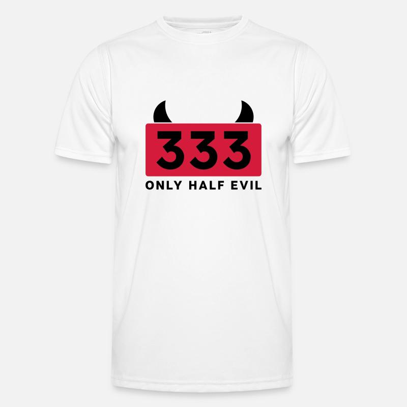 333 - ONLY HALF EVIL - Männer Funktions-T-Shirt - Weiß