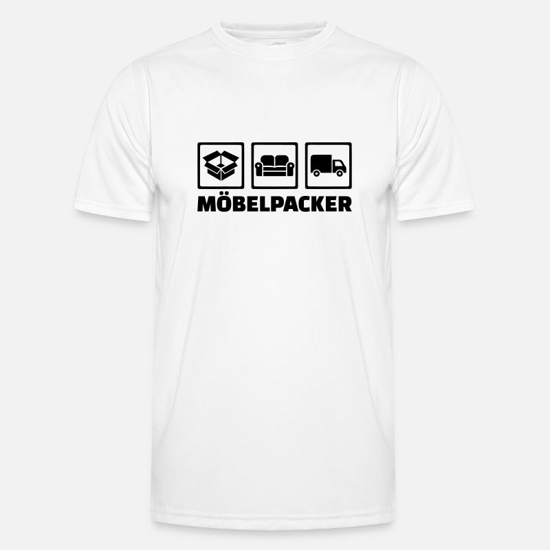 Möbelpacker - Männer Funktions-T-Shirt - Weiß