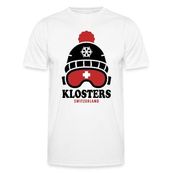 Klosters ski resort Switzerland Alps - Men's Functional T-Shirt - white - Front - AI Model Male 178 dark (178cm)
