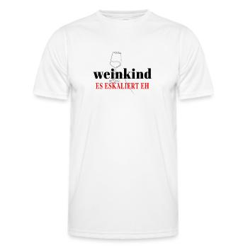Weinkind Wein Alkohol Trinker Rot - Weisswein - Männer Funktions-T-Shirt - Weiß - Vorne - AI Model Male 178 dark (178cm)