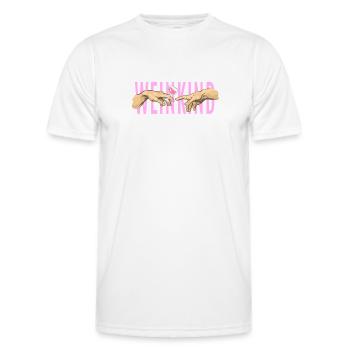 Weinkind Wein Alkohol Trinker Rot - Weisswein - Männer Funktions-T-Shirt - Weiß - Vorne - AI Model Male 178 dark (178cm)