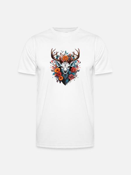 Ersatz Dirndl Hirschgeweih Hirsch - Männer Funktions-T-Shirt - Weiß