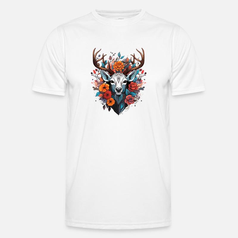 Ersatz Dirndl Hirschgeweih Hirsch - Männer Funktions-T-Shirt - Weiß