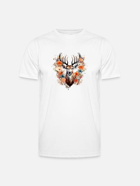 Ersatz Dirndl Hirschgeweih Hirsch - Männer Funktions-T-Shirt - Weiß