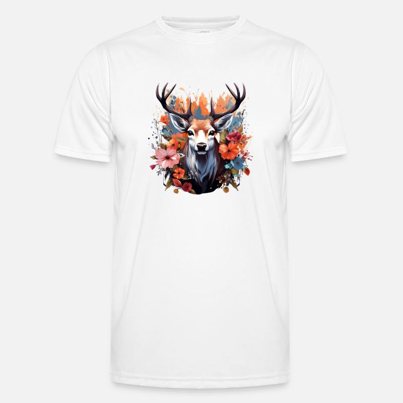 Ersatz Dirndl Hirschgeweih Hirsch - Männer Funktions-T-Shirt - Weiß