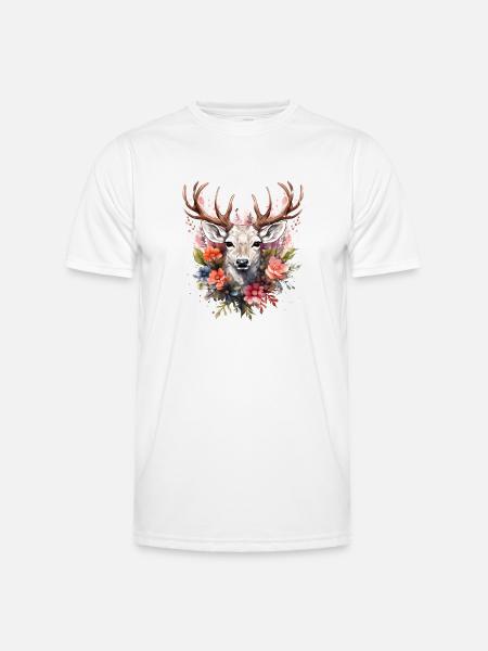 Ersatz Dirndl Hirschgeweih Hirsch - Männer Funktions-T-Shirt - Weiß