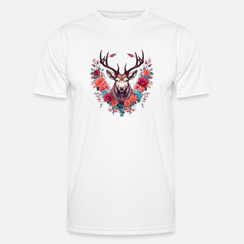 Ersatz Dirndl Hirschgeweih Hirsch - Männer Funktions-T-Shirt - Weiß