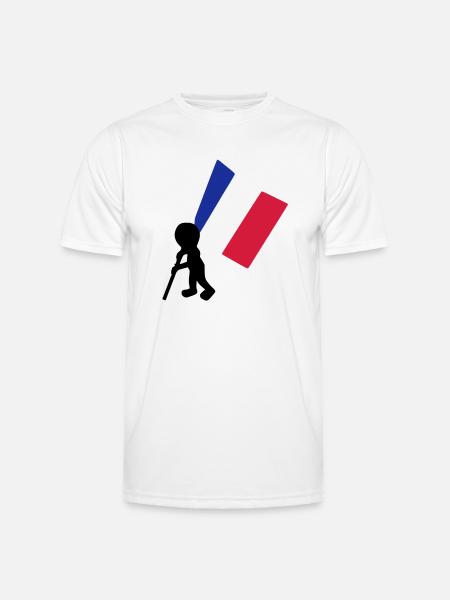 porte drapeau francais - T-shirt sport Homme - blanc